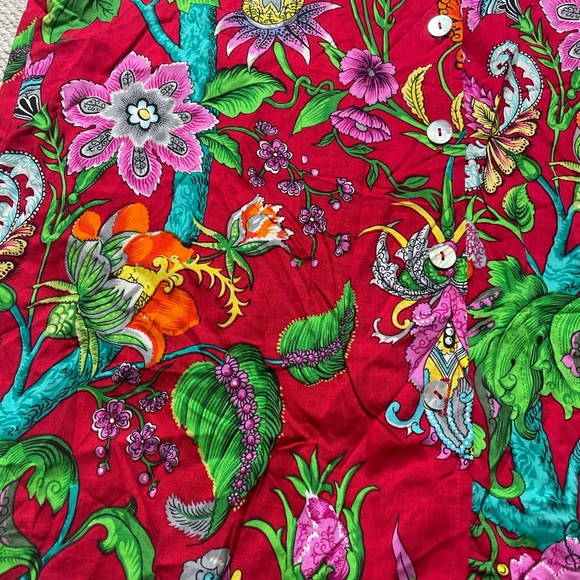 Vintage Clio Woman’s Floral S/S Button Down Top - Picture 2 of 13